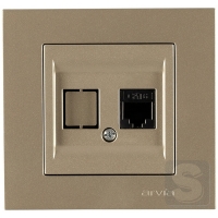 Розетка компьютерная RJ45 cat 6 Arvia Electric KAREN Титан (20 05 2000 247)